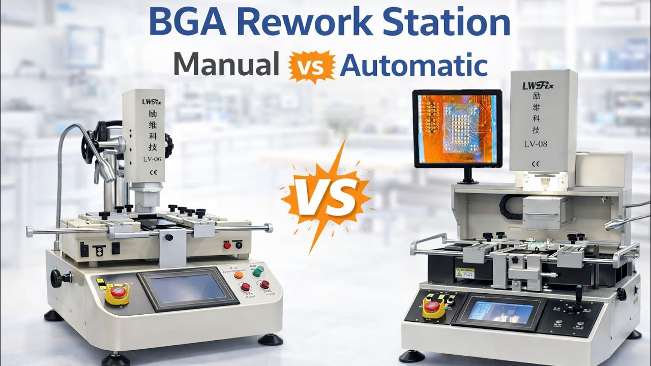 الفرق بين ماكينات BGA Rework Station | Manual vs Automatic | أيهما أفضل لورشتك؟