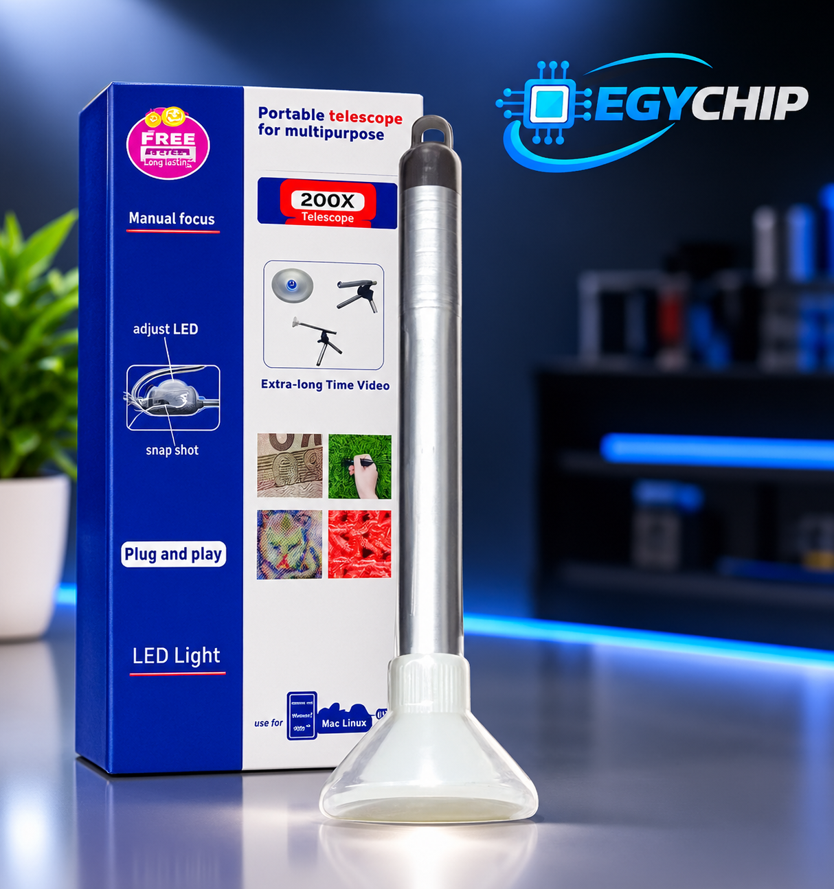 file_00000000c524820a9979bcbbedaf1662 لمبة فحص LED تلسكوبية 200X – Portable Telescope LED Light - الصورة 1