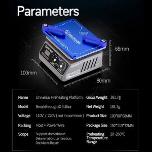 Mechanic IX5 Ultra Universal Preheating Platform for Motherboard Planting Tin 220V EU Adapter
